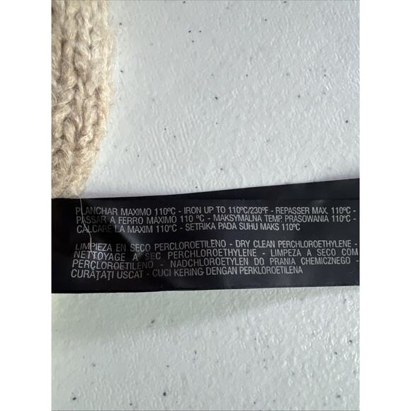 Zara Women's Tan Beige Alpaca Wool Knit Butterfly Sequin Beaded Sweater small - Picture 8 of 12